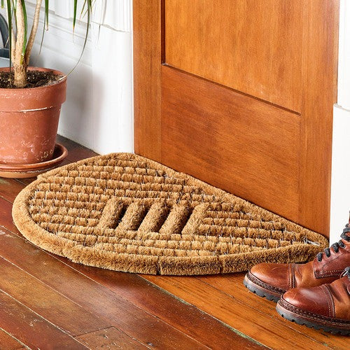 Coir and Stainless Steel Half-Round Spiral Doormat
